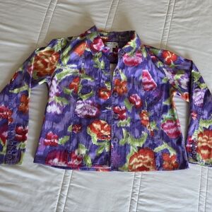 Coldwater Creek Multicolor Floral Jacket